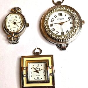 Vintage 3 Swap & Geneva Watches with 24 Interchangeable  Fashion‎ Watch Bands